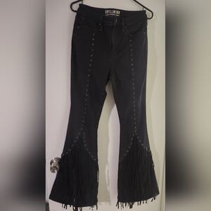 Idyllwind Black High Rise Fringe Jeans 8